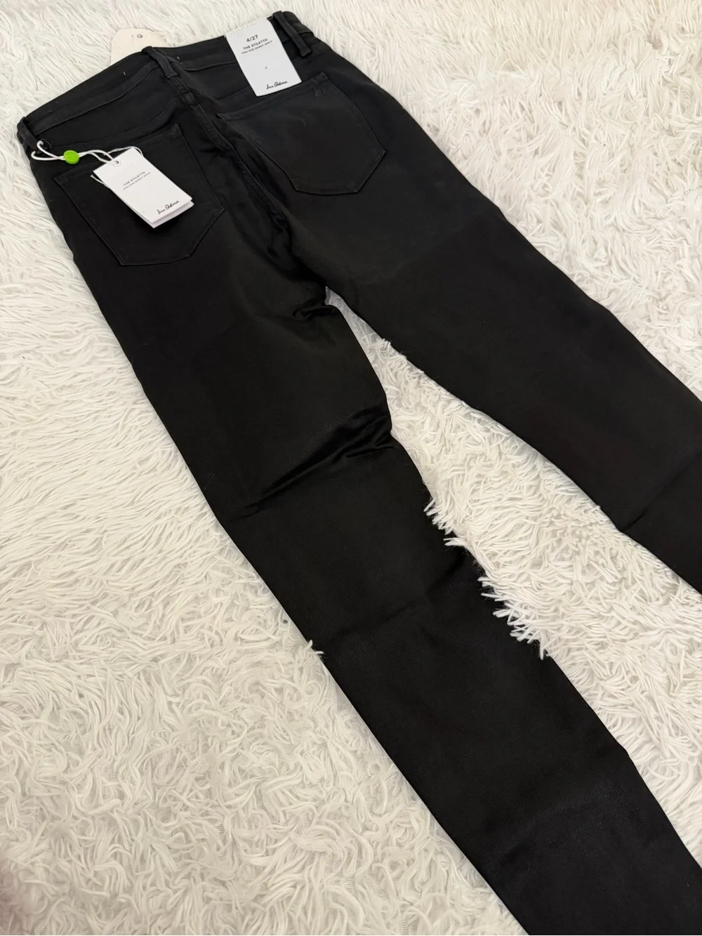 Sam Edelman Stiletto Coated Skinny Jeans Black High Rise Ankle 27 NWT